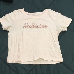 light pink holister slim tee (crop top)